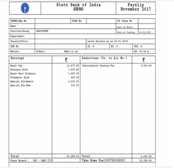 icici bank employee salary slip